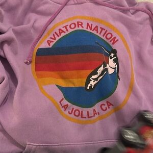 Aviator Nation Neon purple Hoodie and Sweatpants Small